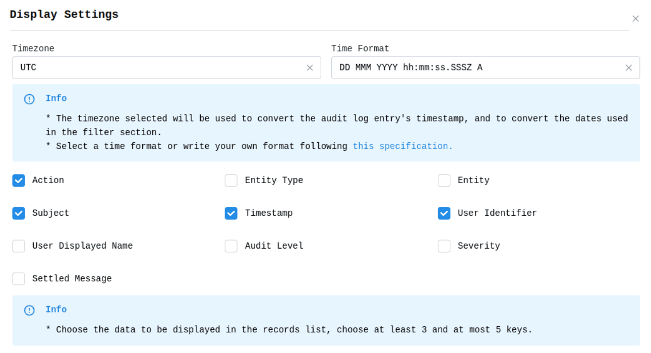 Audit Log Settings Image