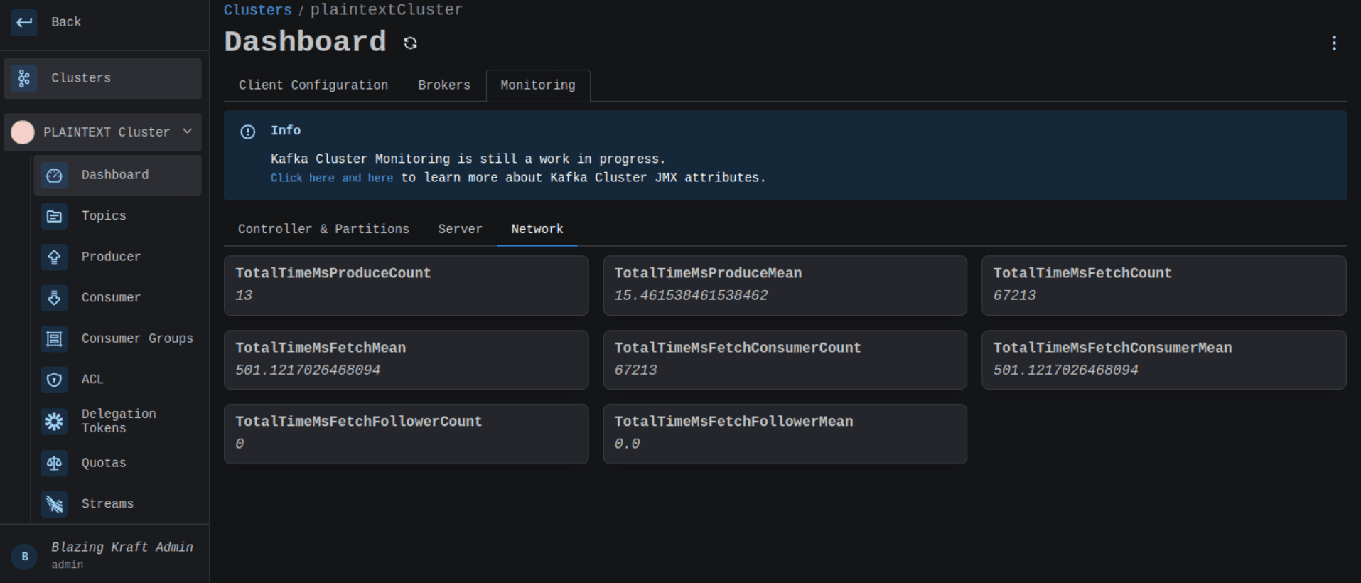 Cluster Dashboard Monitoring Network Image