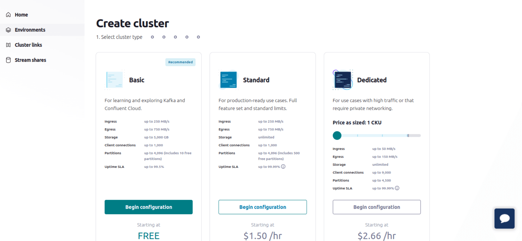 Confluent Create Cluster Image