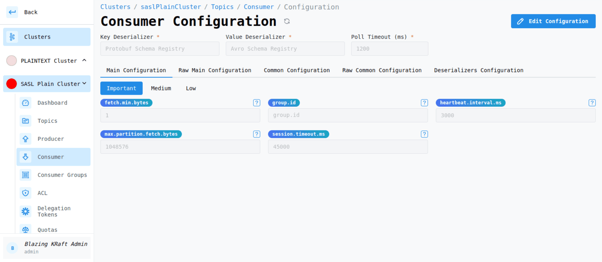 Cluster Consumer Configuration Details Image