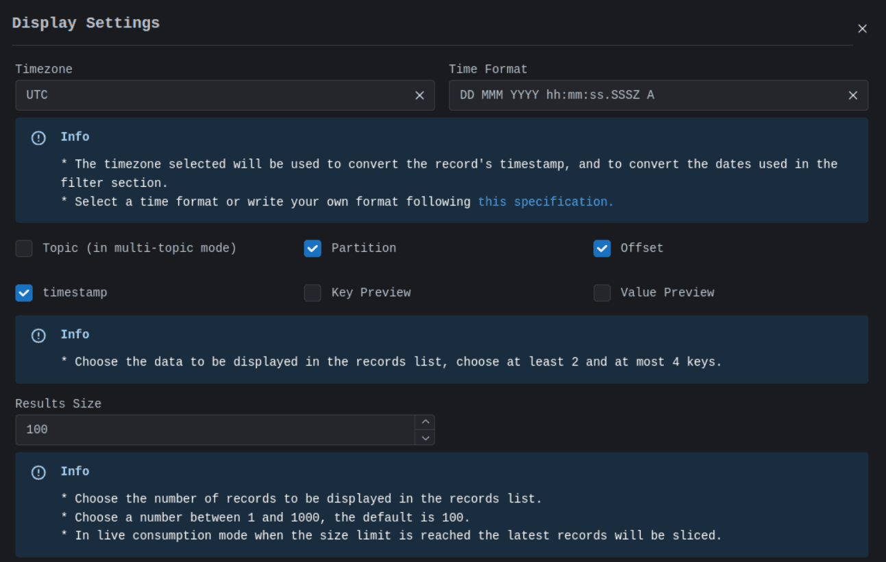 Cluster Consumer Settings Image