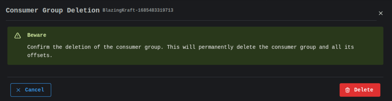 Cluster Consumer Group Deletion Image