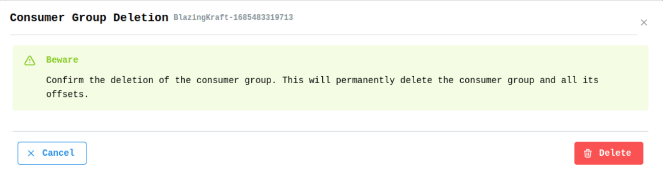 Cluster Consumer Group Deletion Image