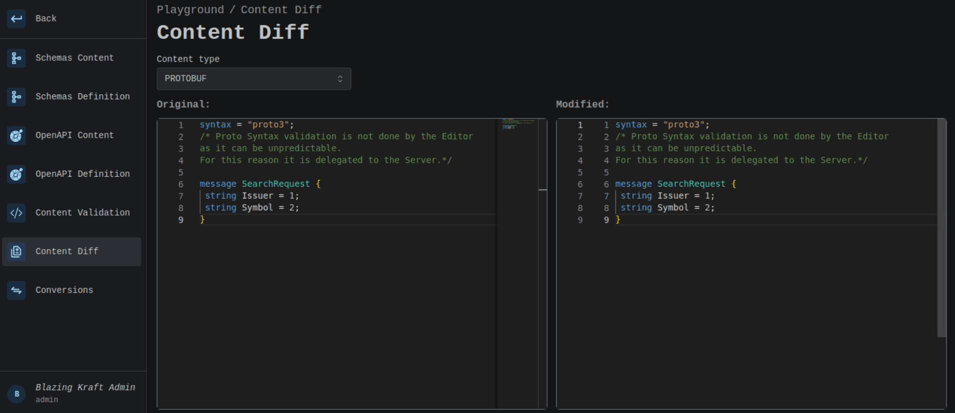 Protobuf Diff Image