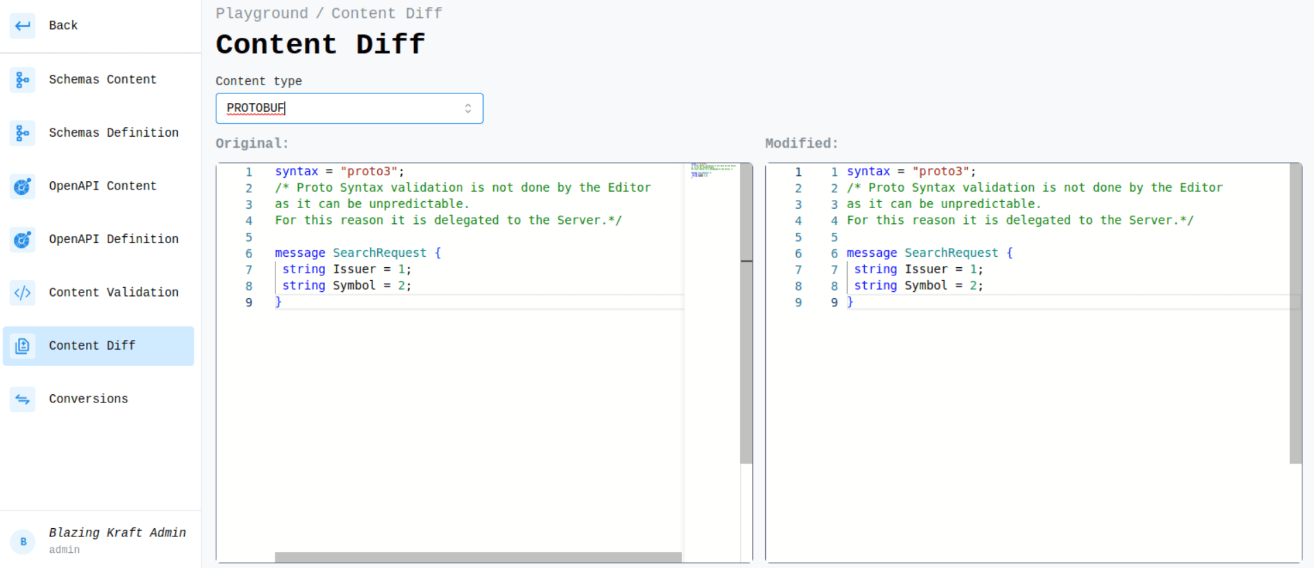 Protobuf Diff Image