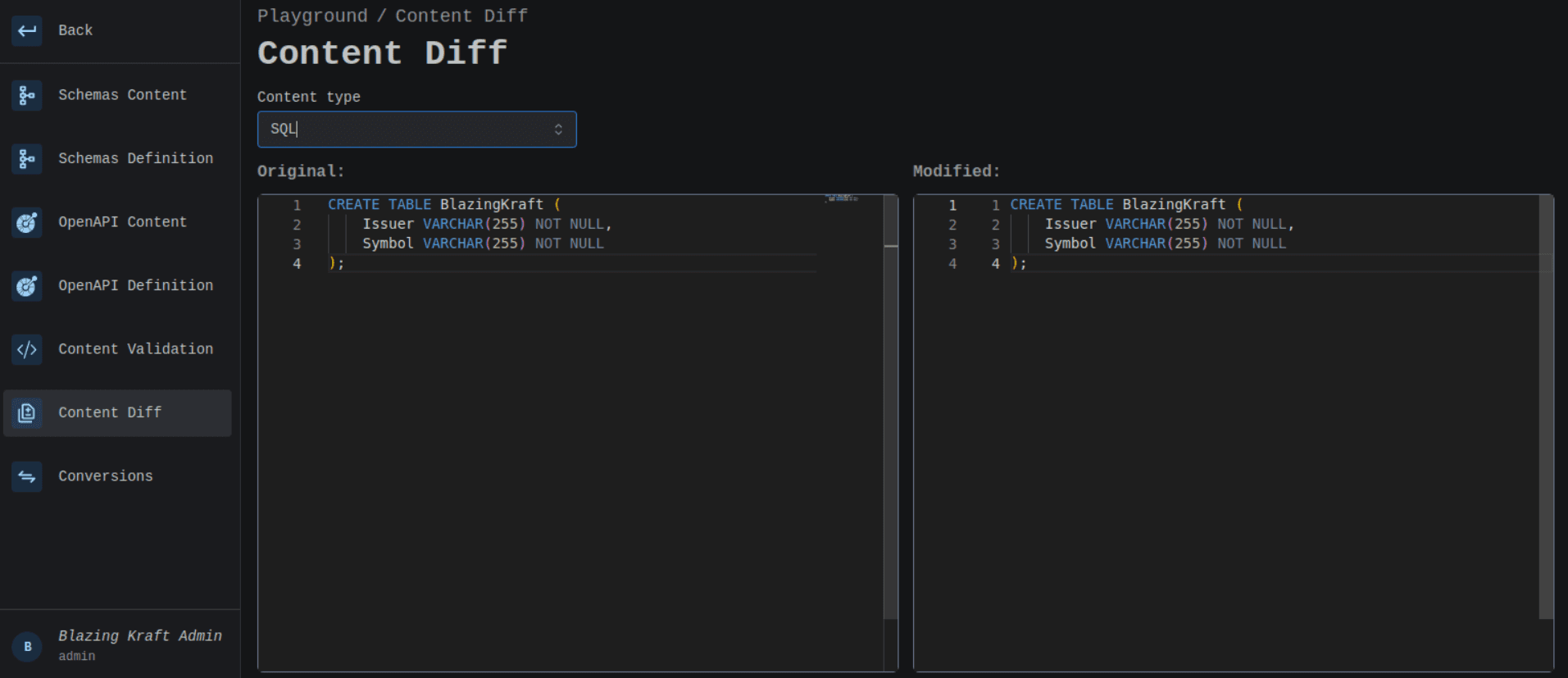 SQL Diff Image