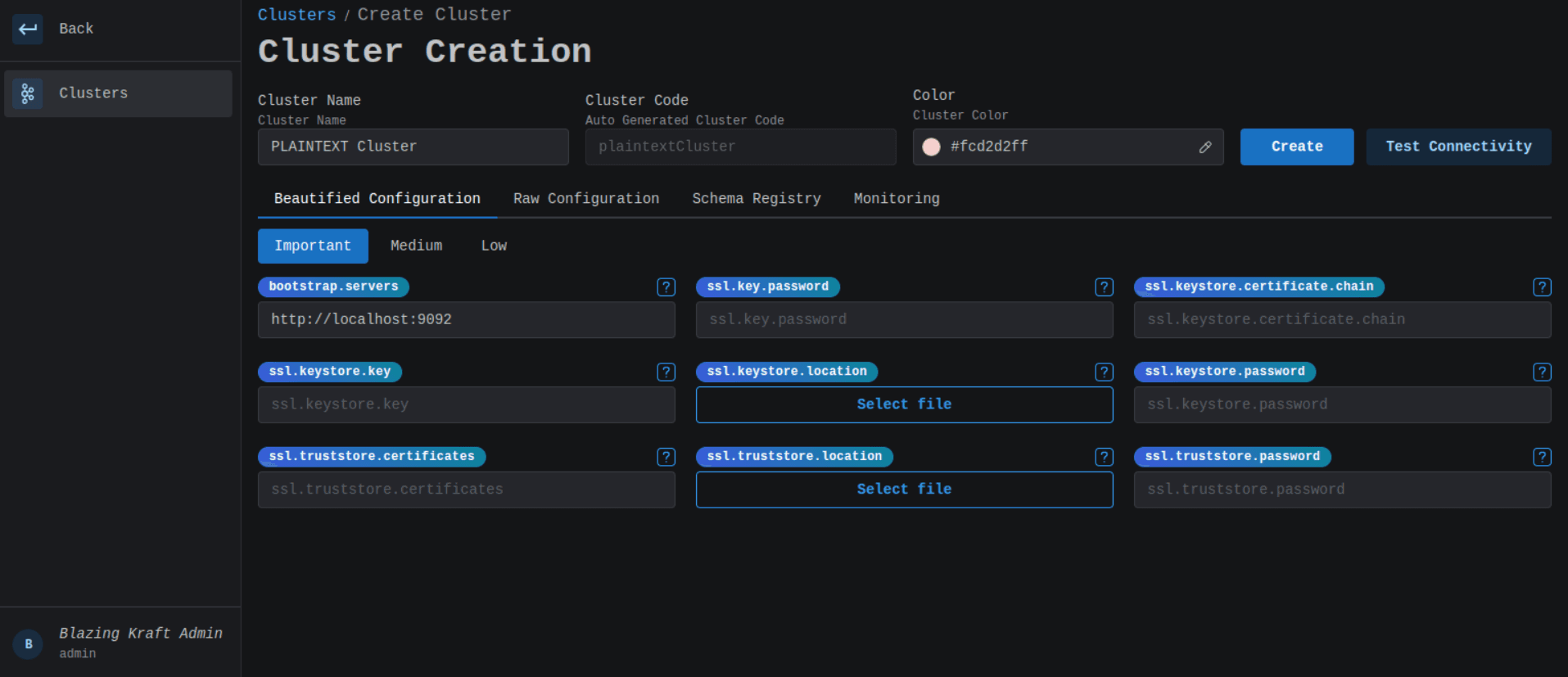 Create Plaintext Cluster Beautified Configuration Image