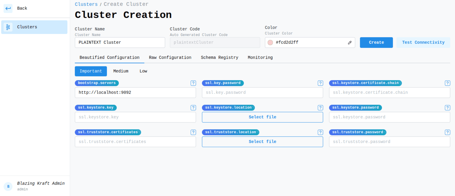 Create Plaintext Cluster Beautified Configuration Image