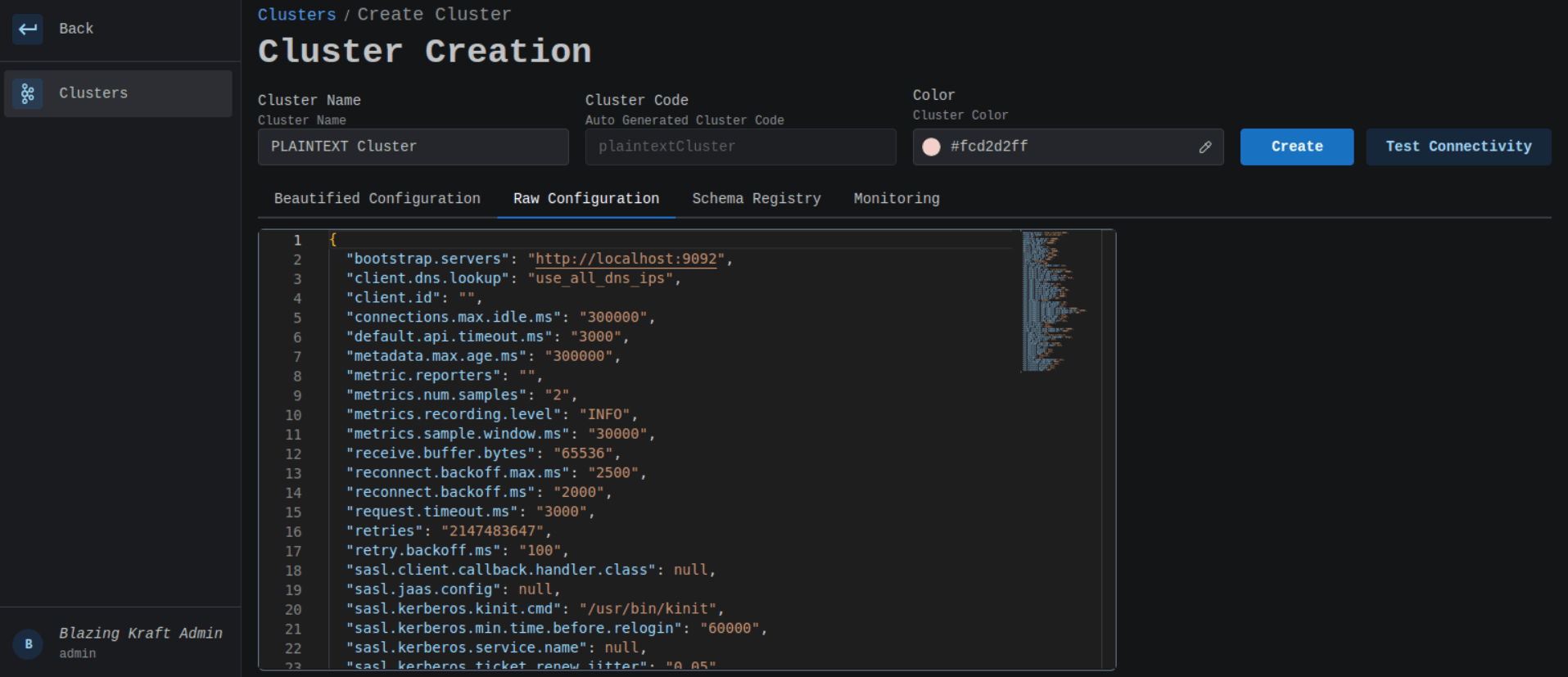 Create Plaintext Cluster Raw Configuration Image