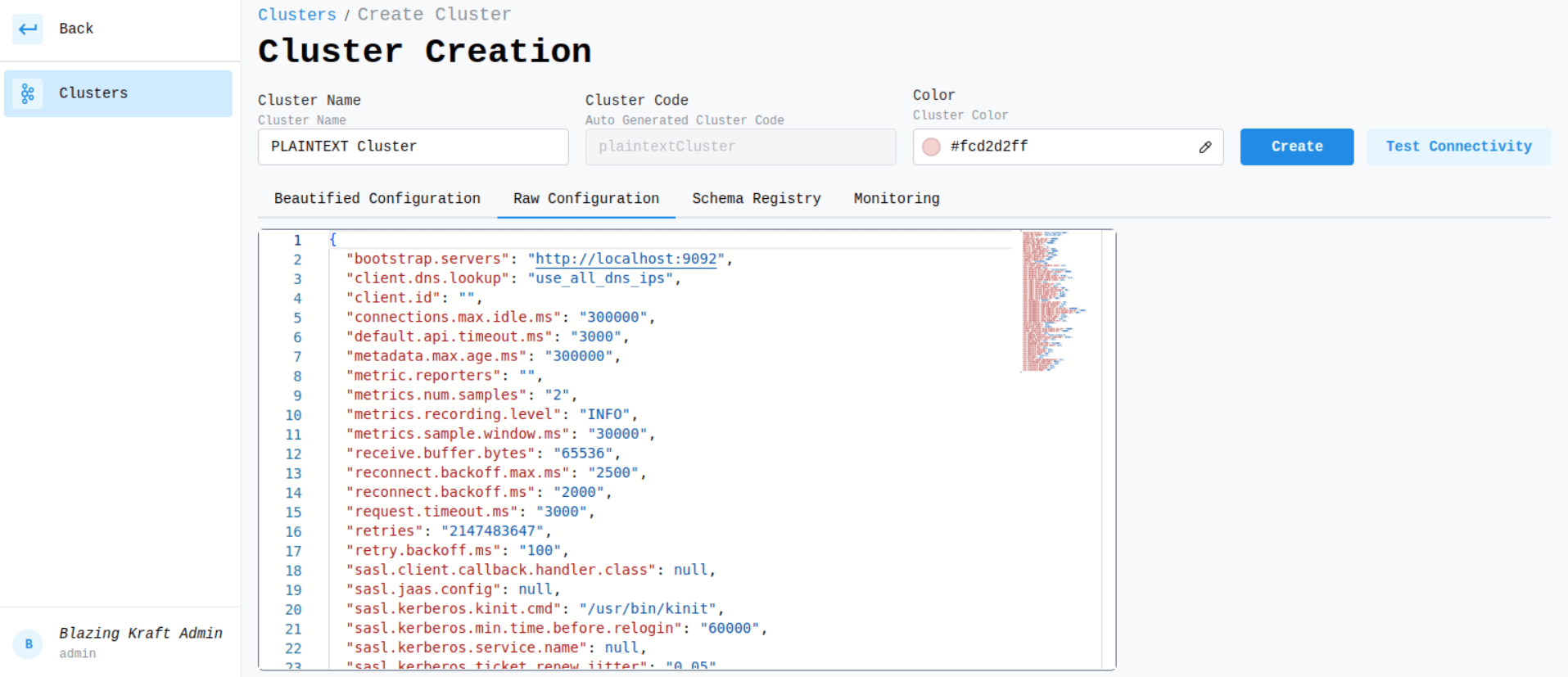 Create Plaintext Cluster Raw Configuration Image