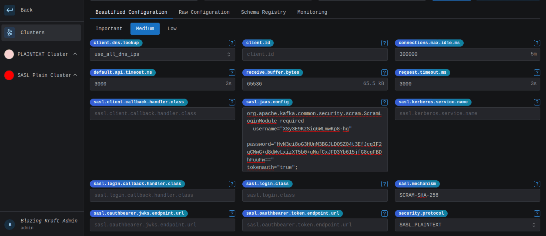 Create SASL SCRAM Cluster JAAS Configuration Image