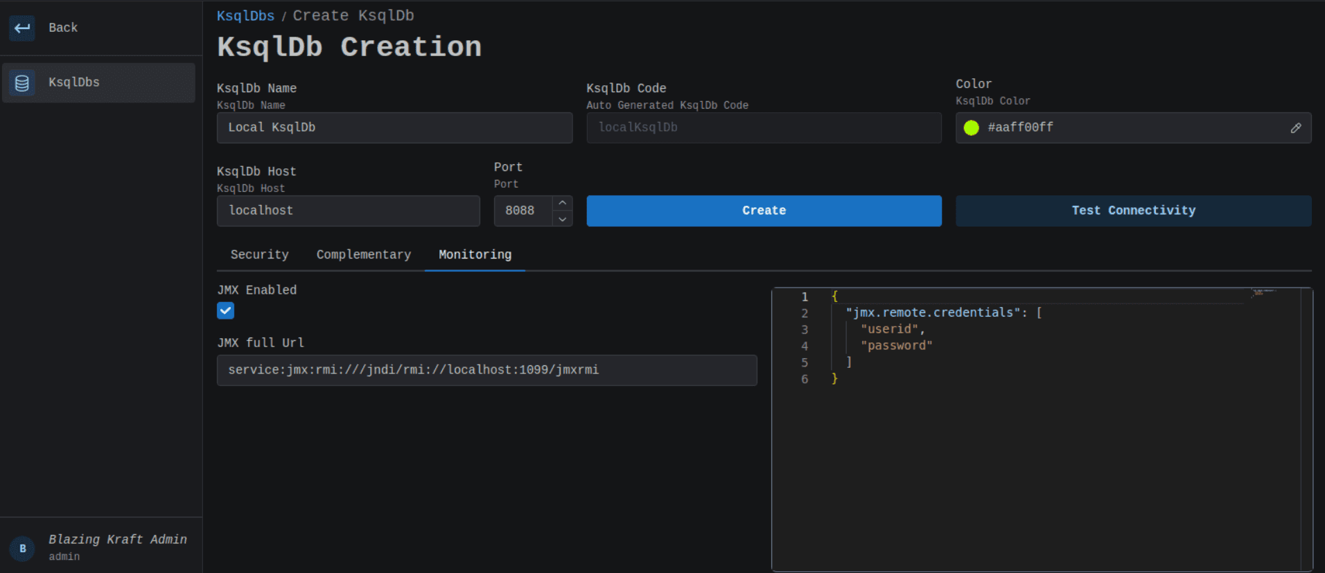 KsqlDB JMX Configuration Image