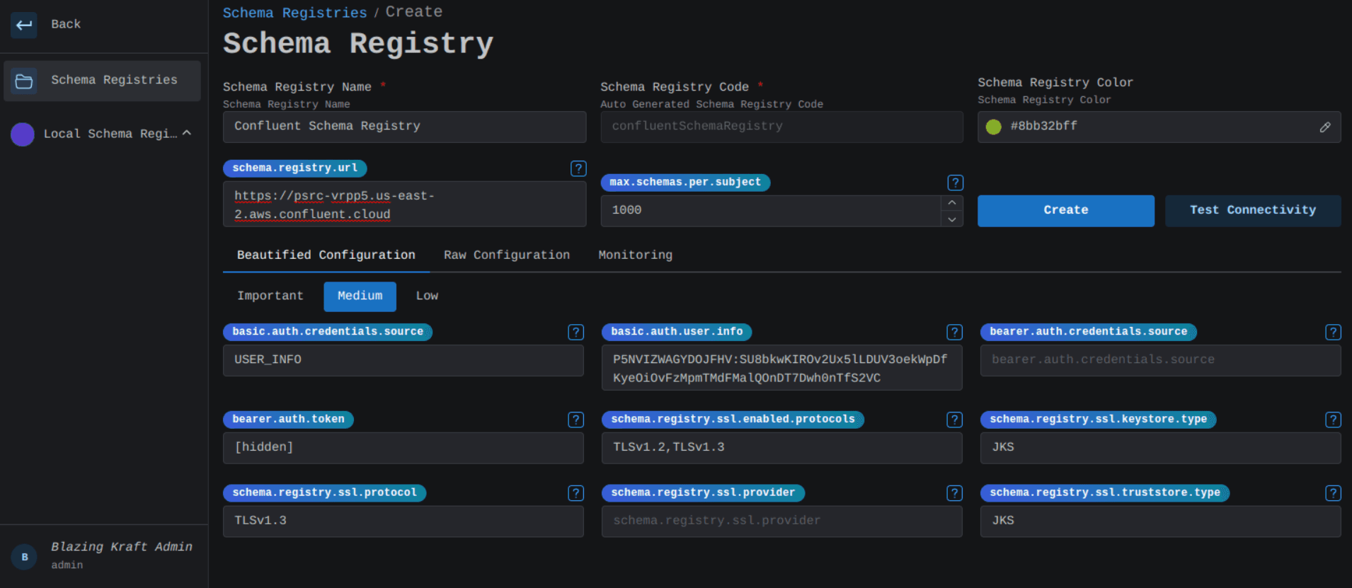 Schema Registry Confluent Main Configuration Image