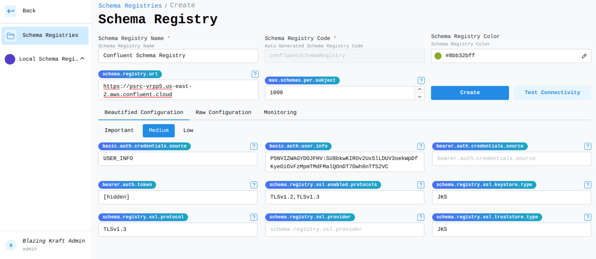 Schema Registry Confluent Main Configuration Image