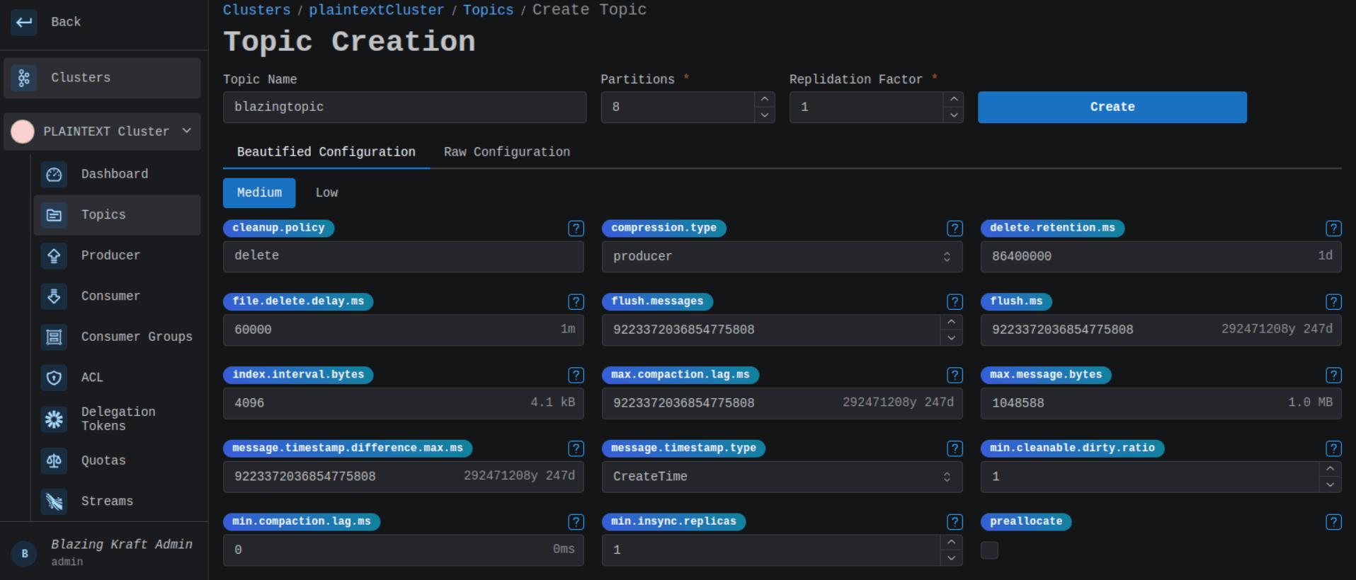 Cluster Topic Beautified Configuration Image