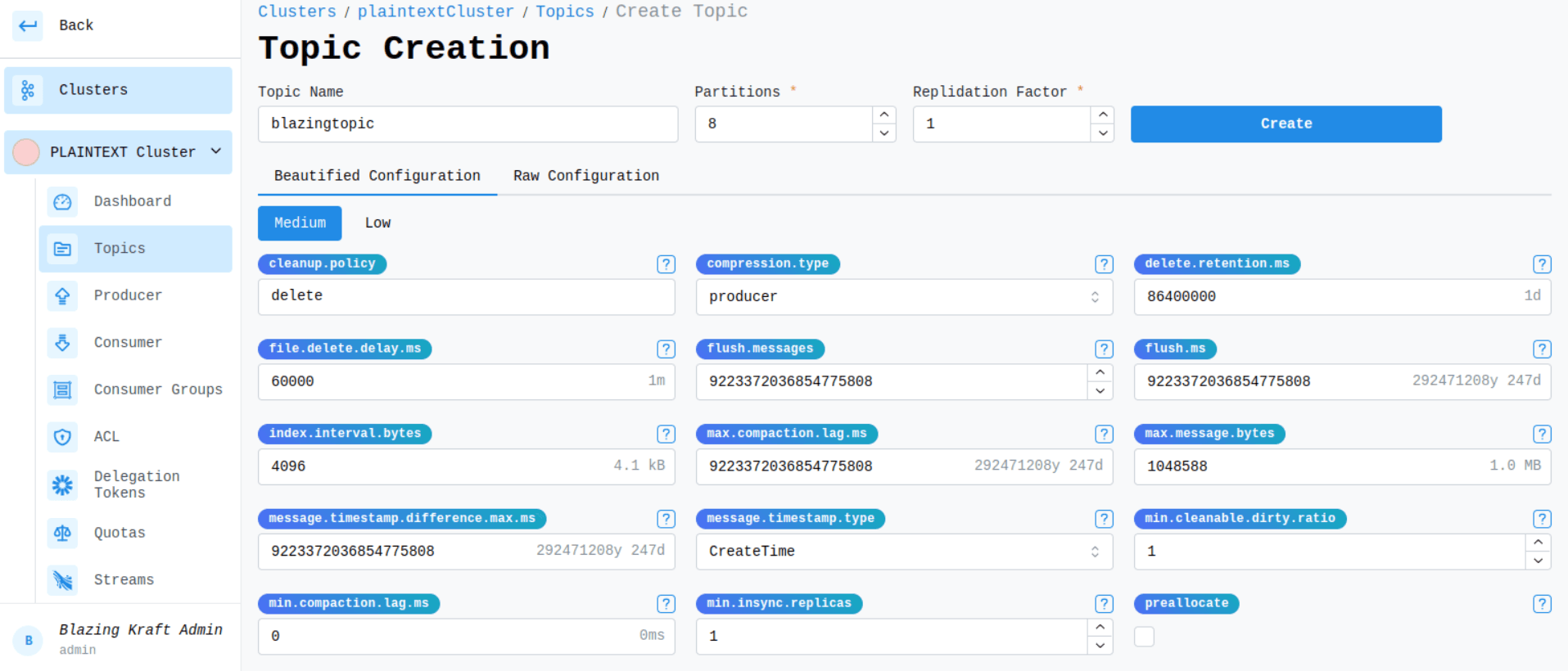 Cluster Topic Beautified Configuration Image