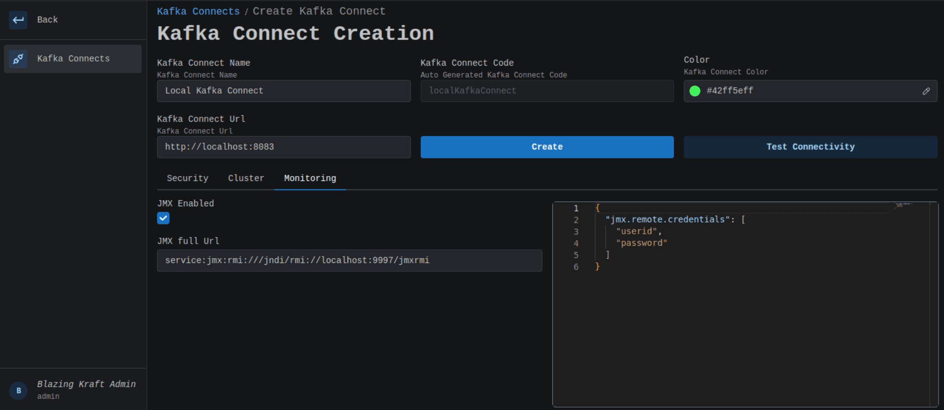 Kakfa Connect JMX Configuration Image