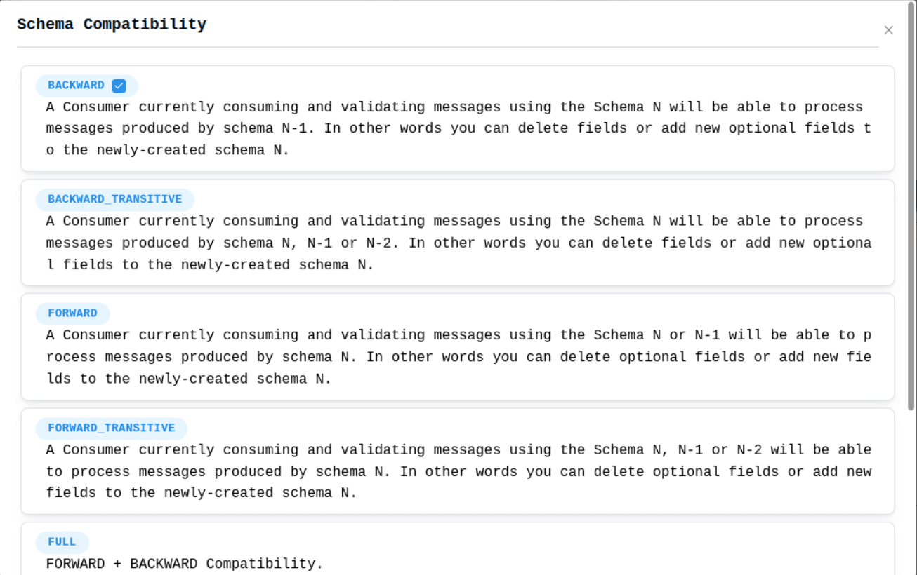 Schema Registry Create Subject Compatibility Image