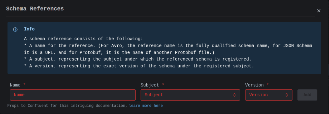 Schema Registry Create Schema References Image