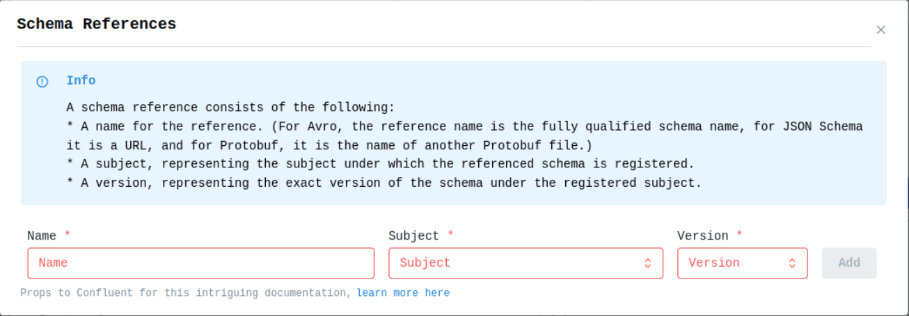 Schema Registry Create Schema References Image