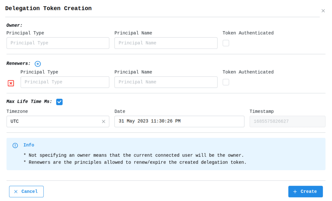 Cluster Create Delegation Token Image