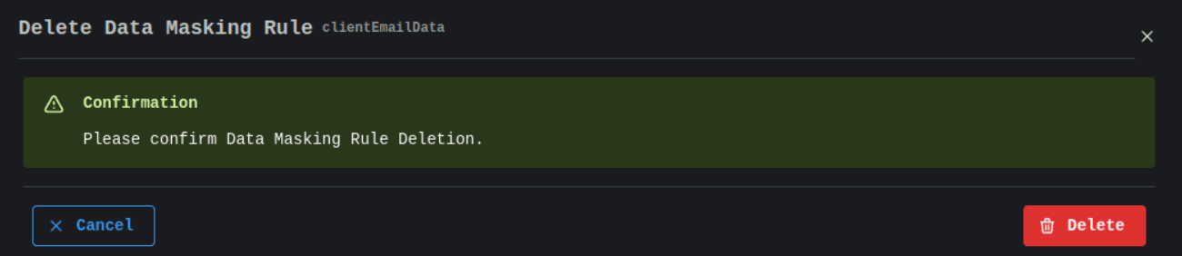 Delete Data Masking Rule Image