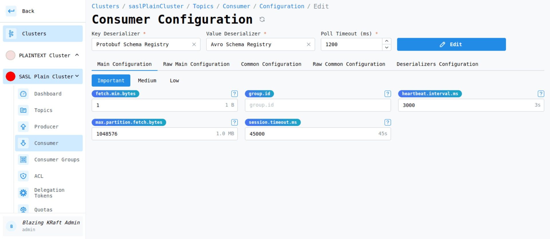 Cluster Consumer Beautified Configuration Image