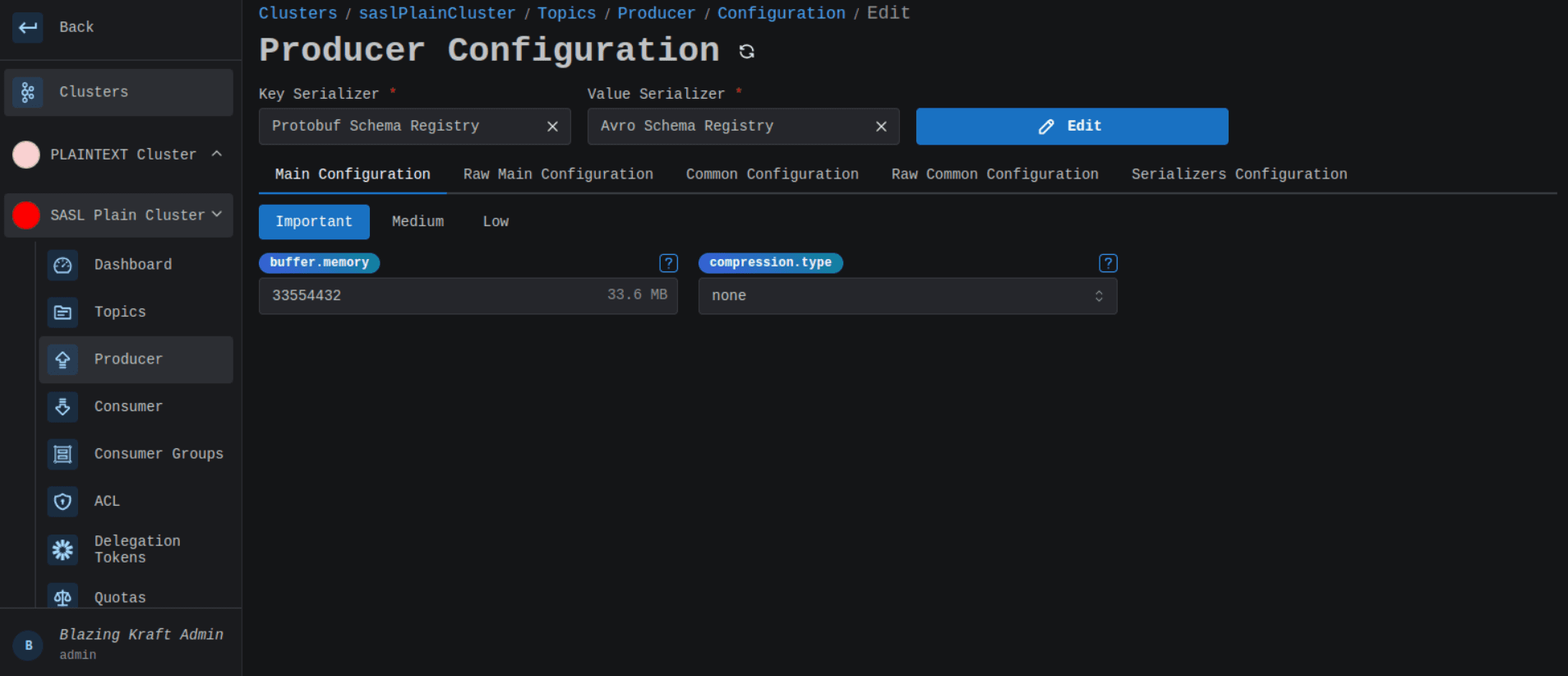 Cluster Producer Beautified Configuration Image