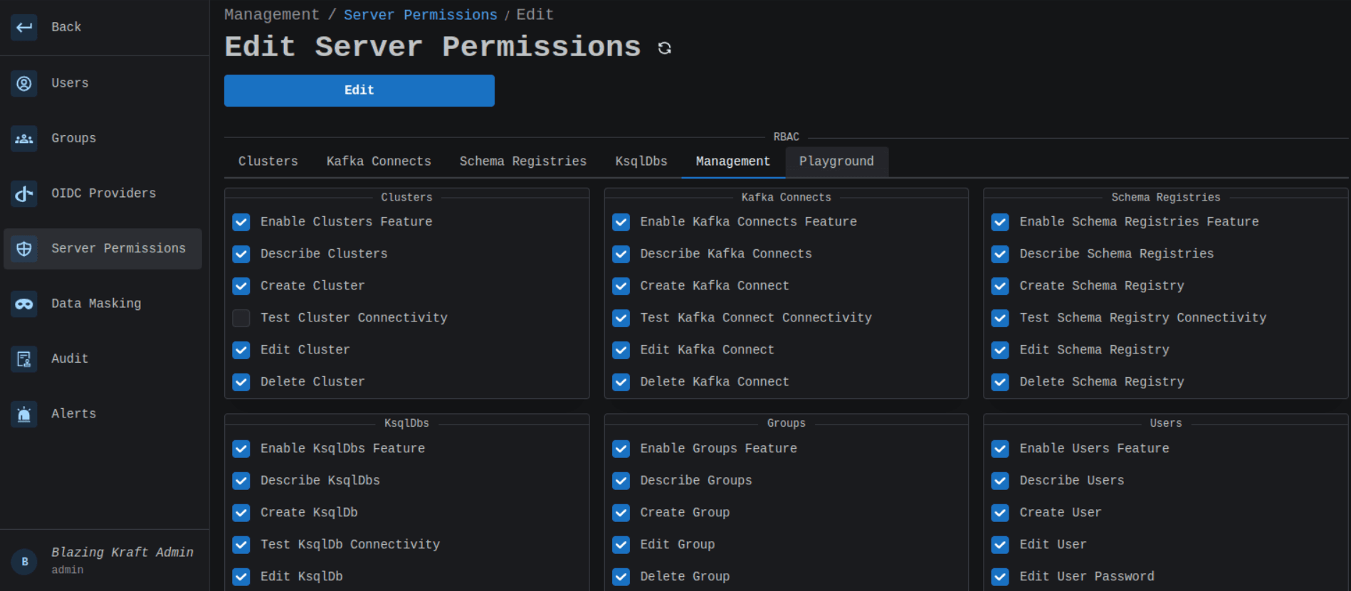 Edit Server Permissions Management Image