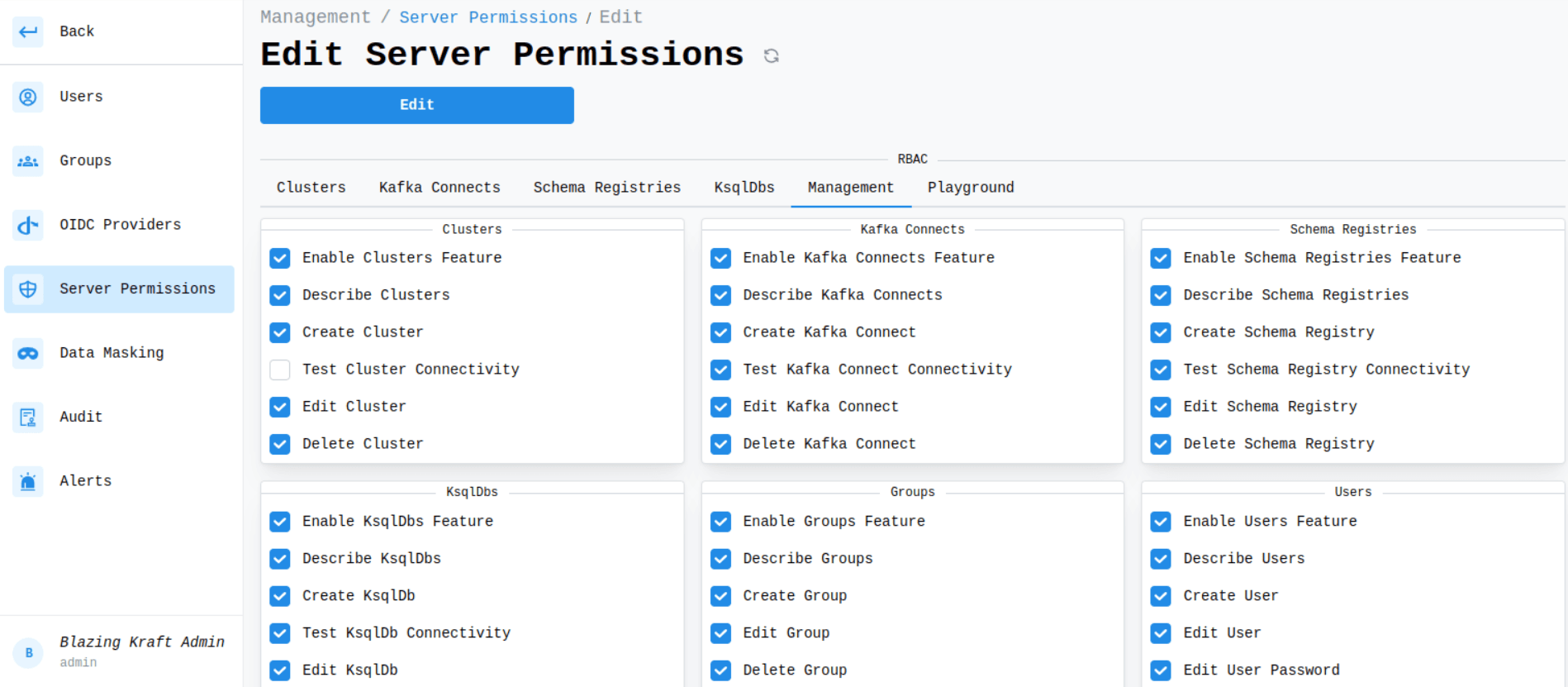 Edit Server Permissions Management Image