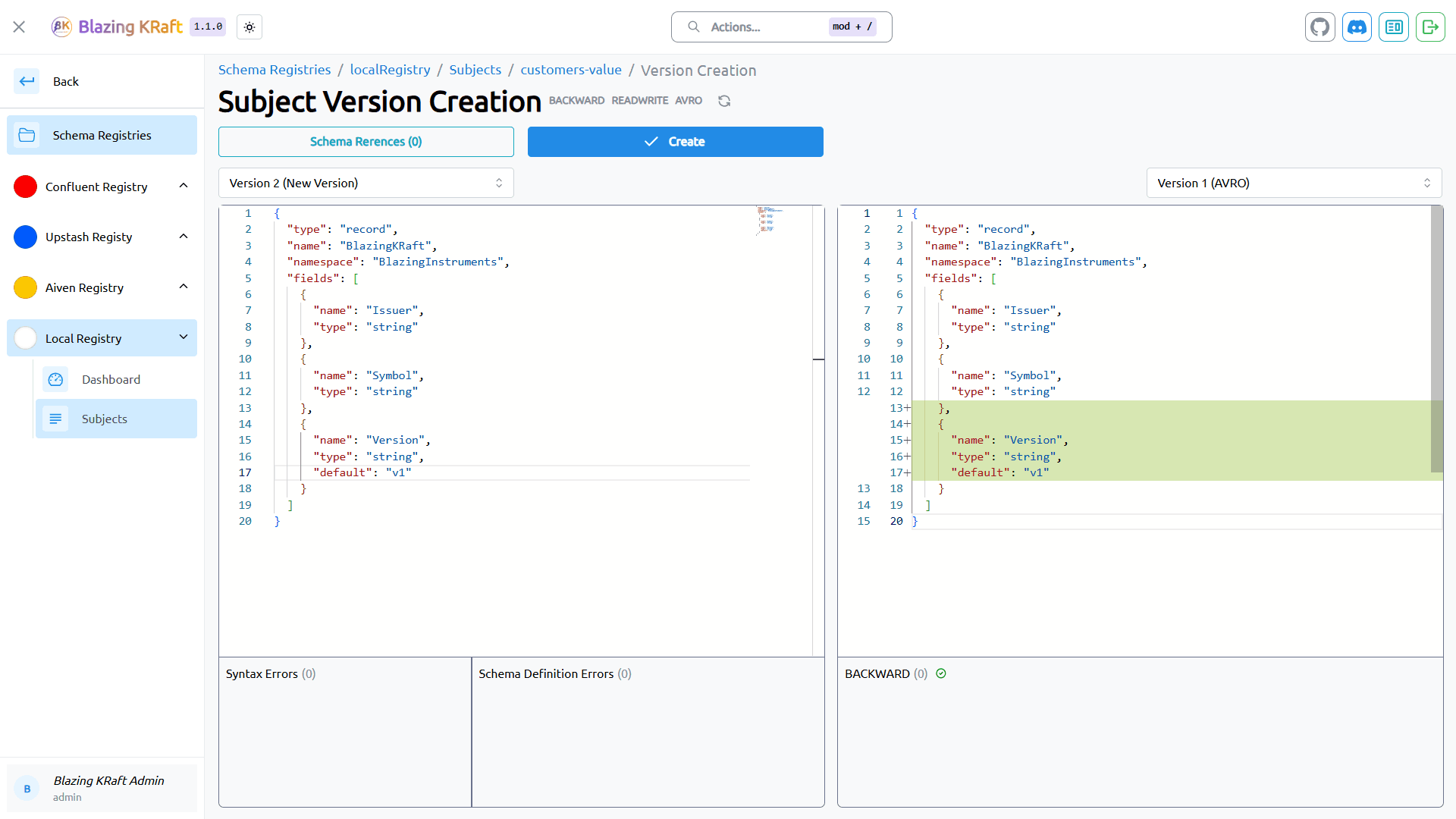 Schema Registry Subjects Image