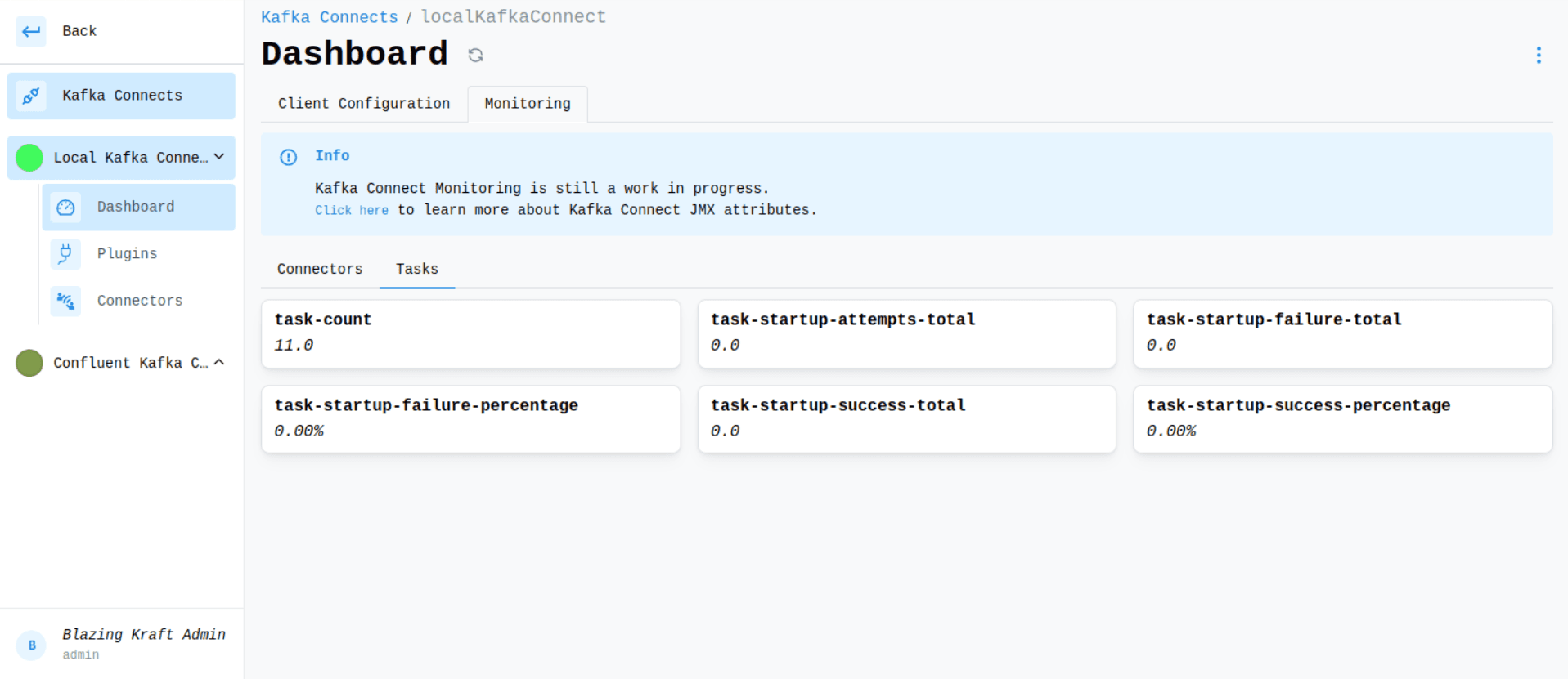 Kafka Connect Dashboard Tasks Monitoring Image