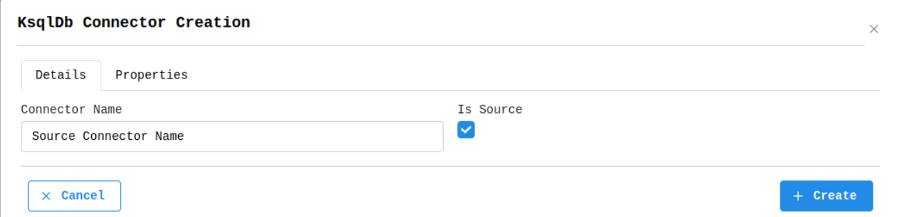 KsqlDB Create Connector Details Image