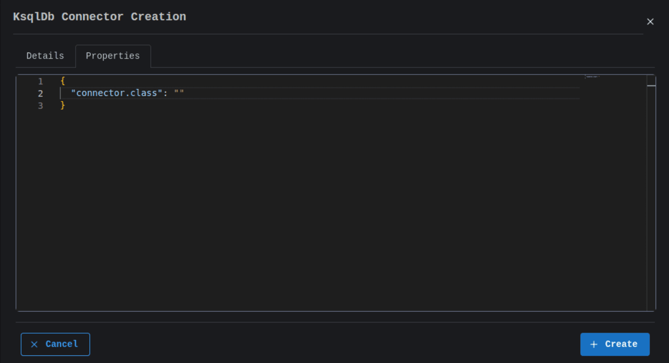 KsqlDB Create Connector Properties Image