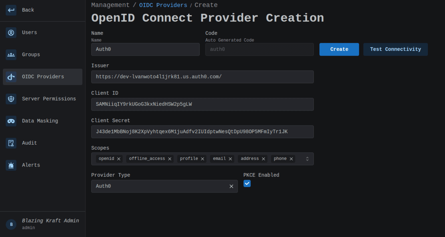 Blazing KRaft Auth0 Image