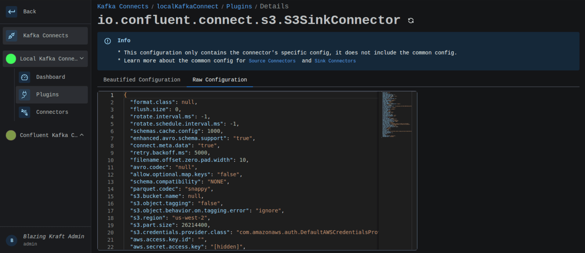 Kafka Connect Plugins Raw Configuration Image