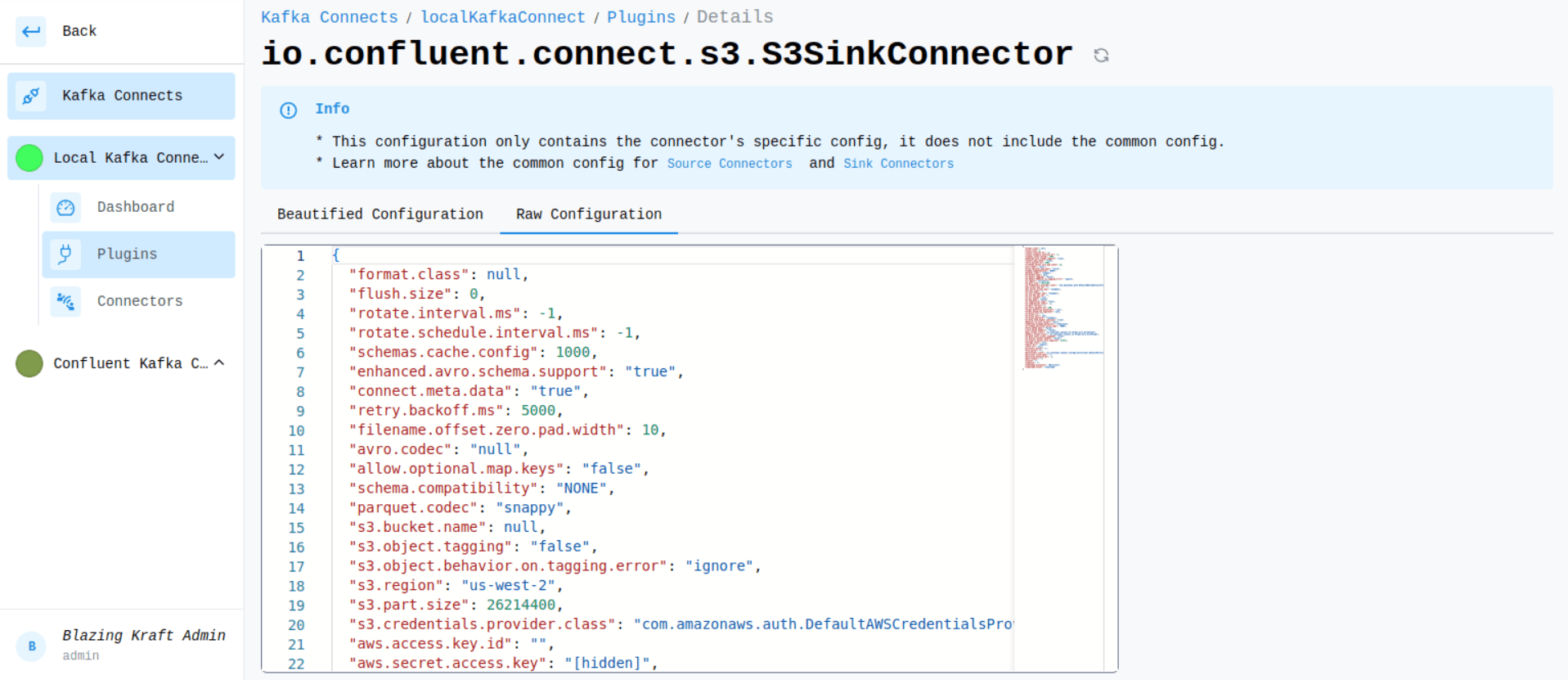 Kafka Connect Plugins Raw Configuration Image