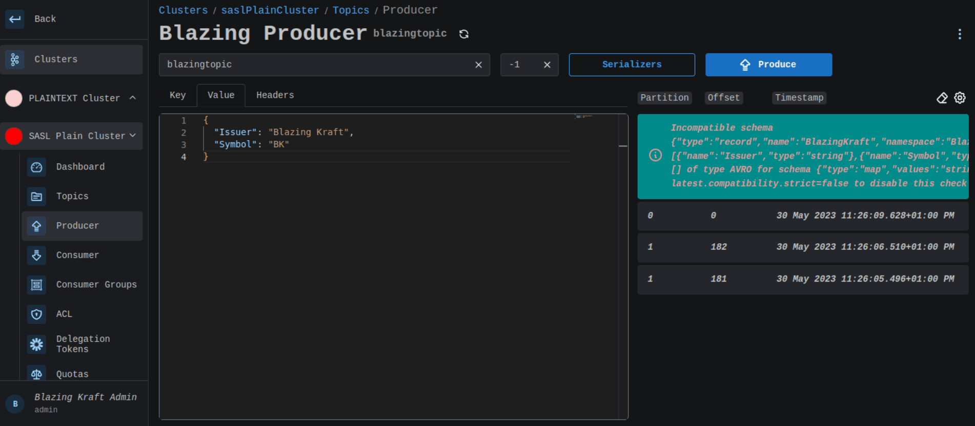 Cluster Producer Failed Records Image